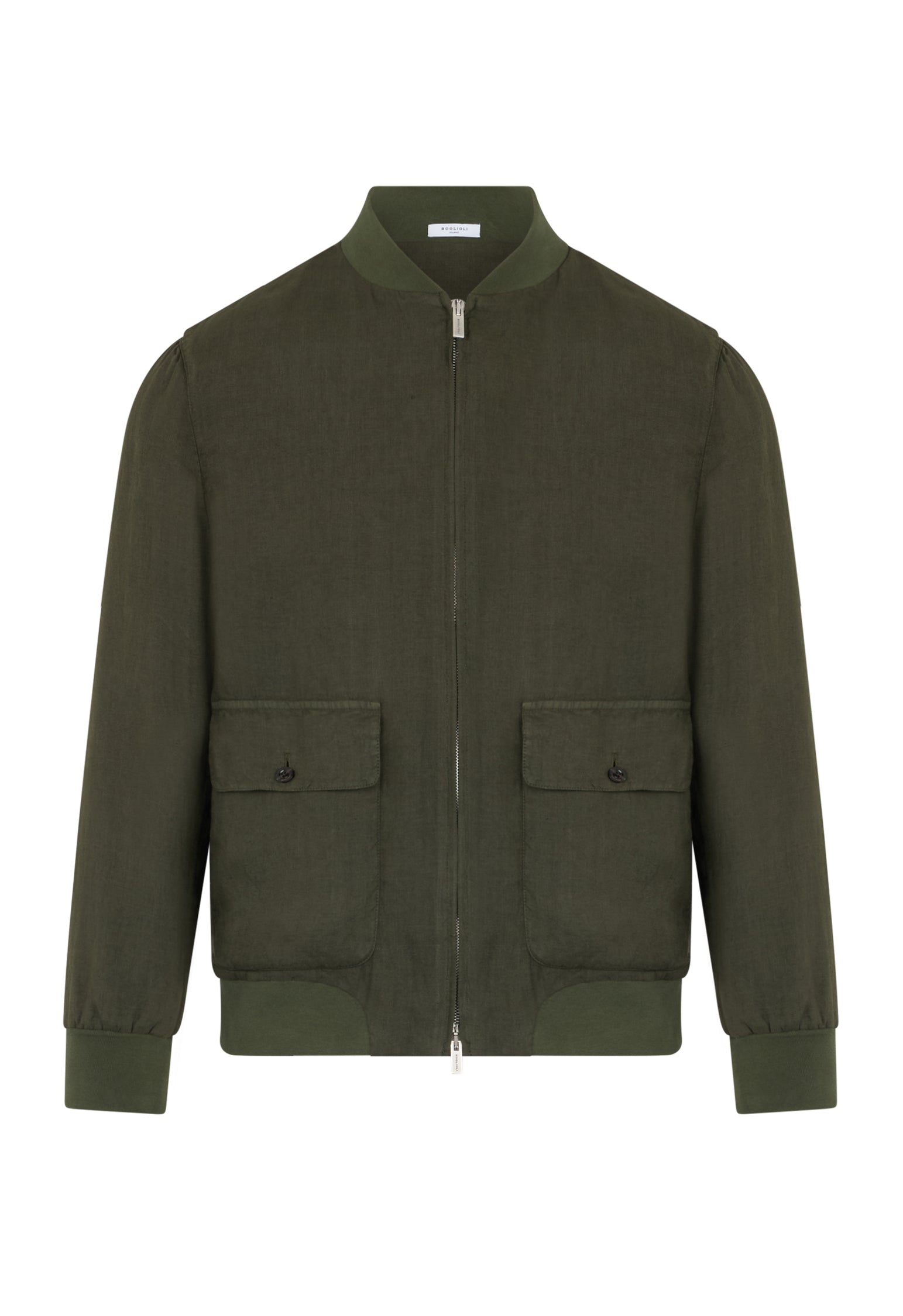 Green Linen Bomber