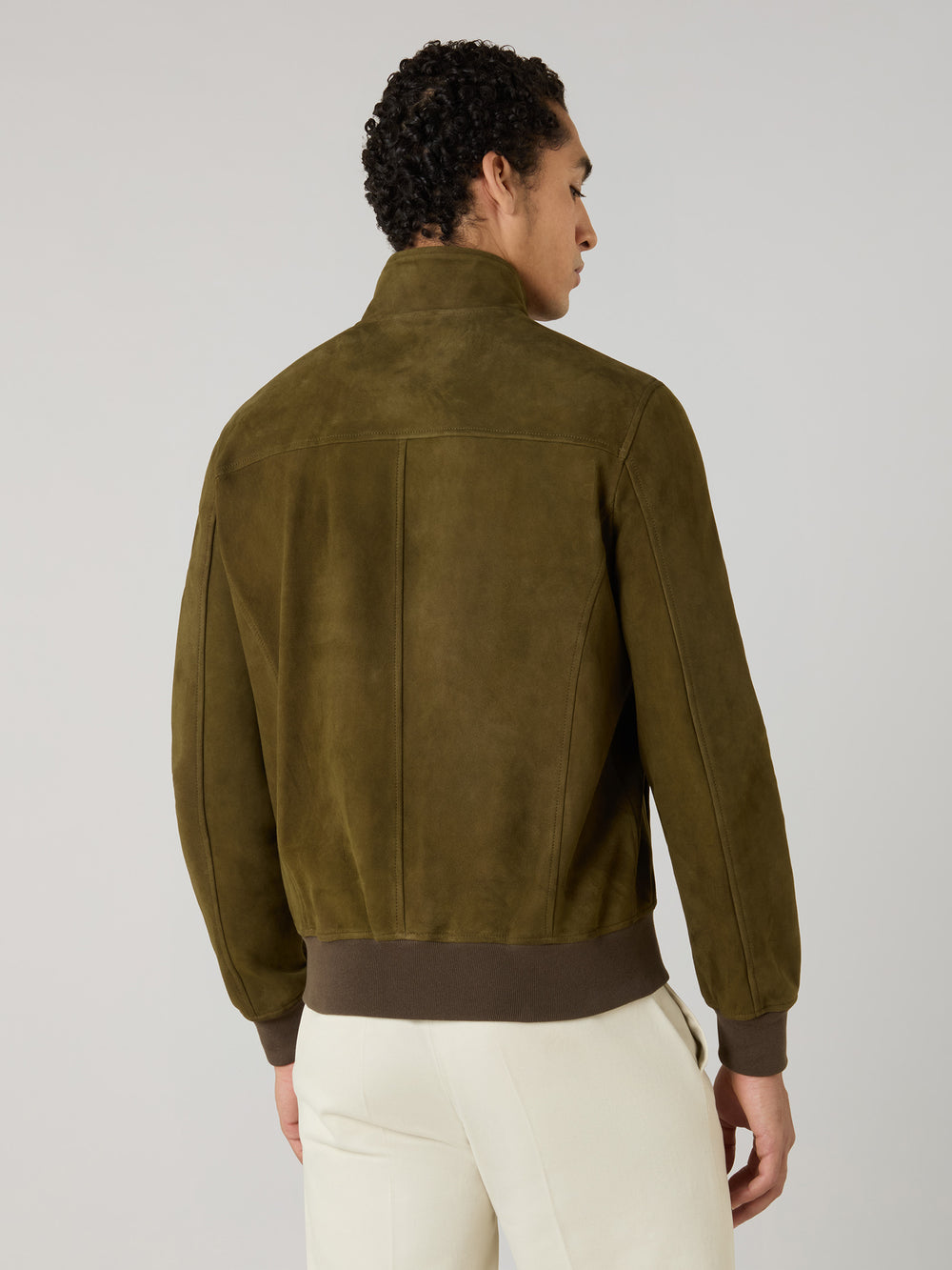 Dark Khaki Suede Bomber