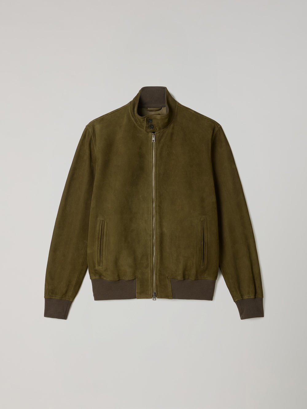 Dark Khaki Suede Bomber