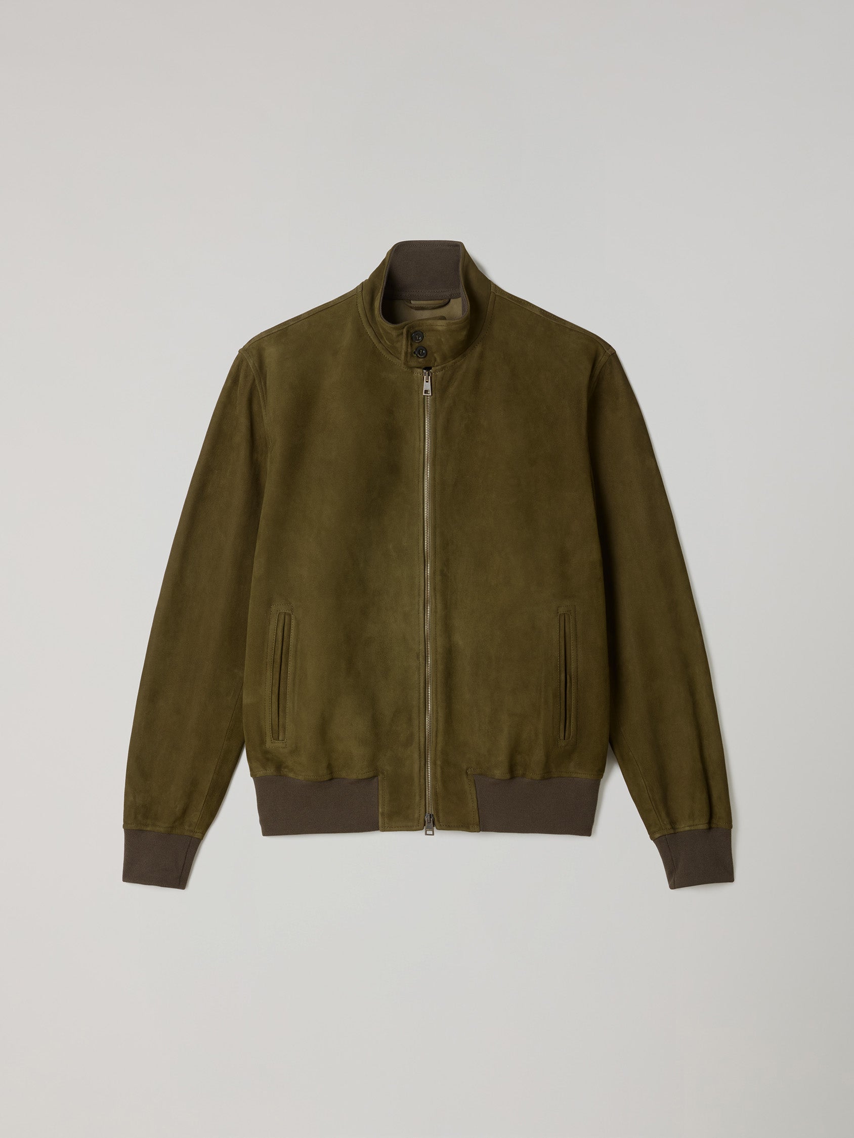 Dark Khaki Suede Bomber