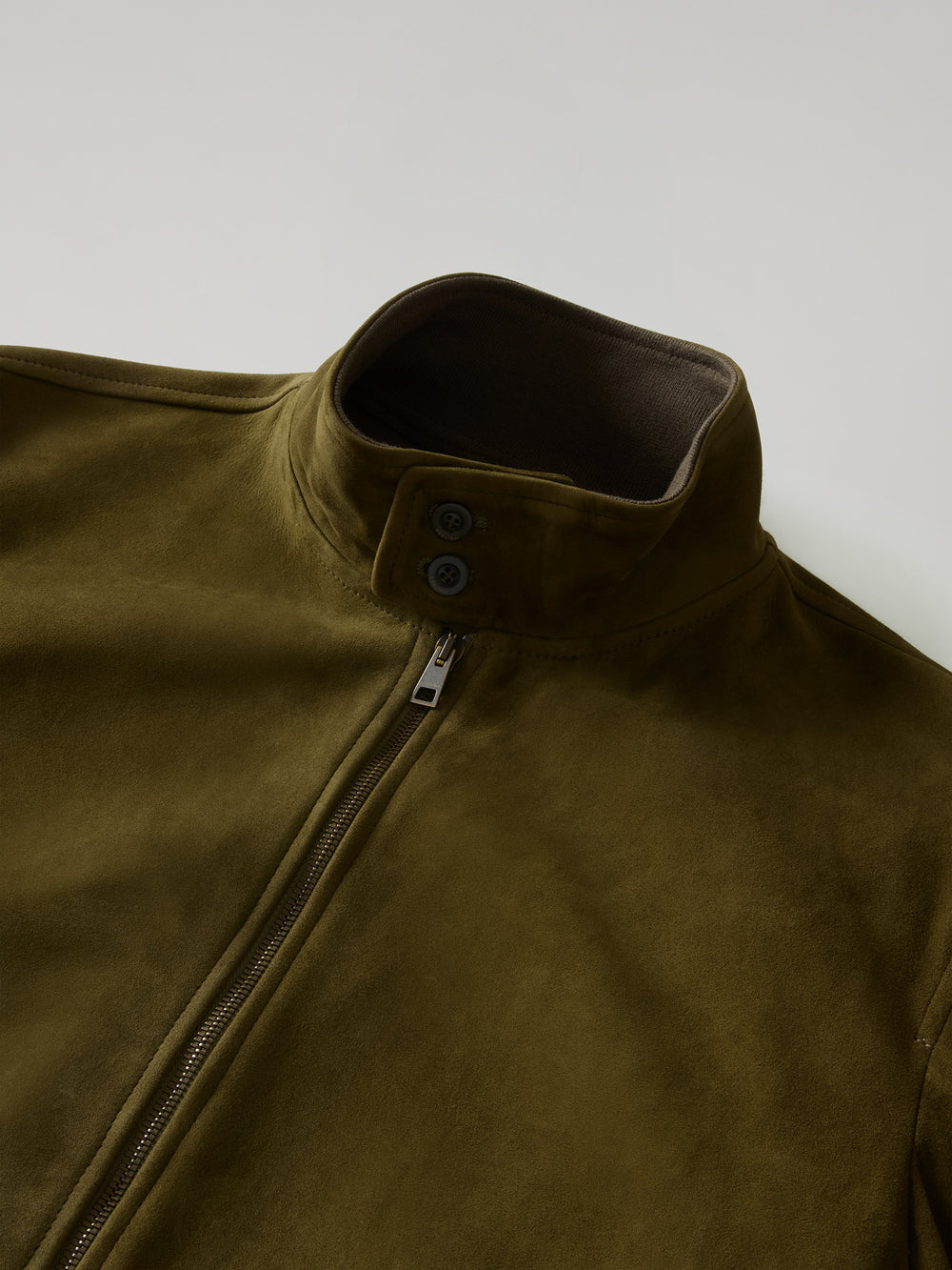 Dark Khaki Suede Bomber