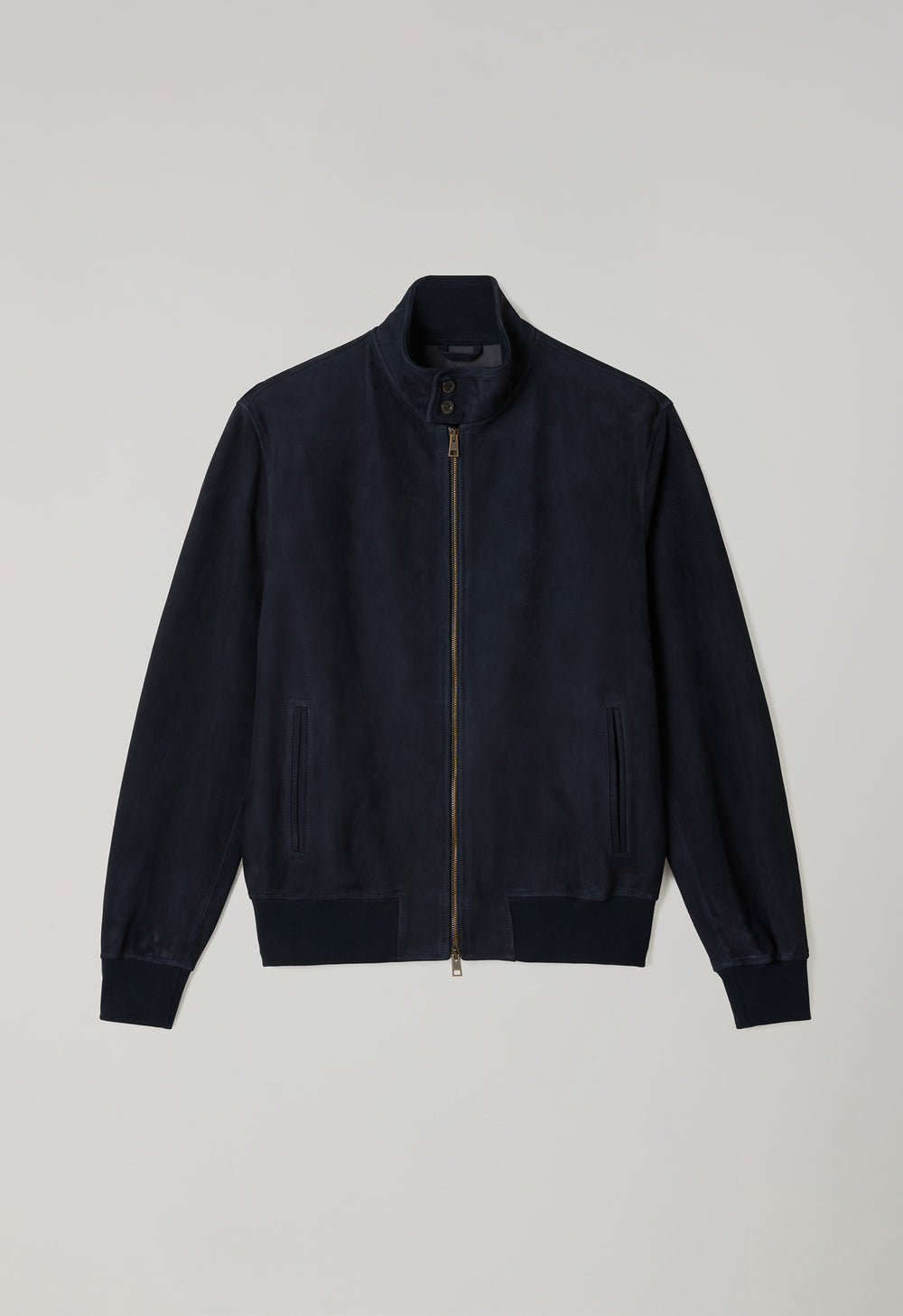 Bomber in suede blu