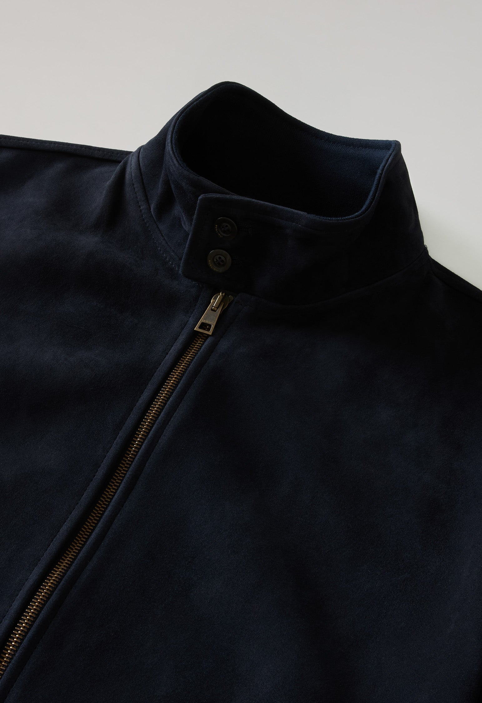 Bomber in suede blu