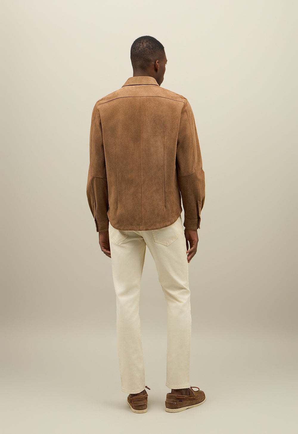 Dark Beige Suede Overshirt