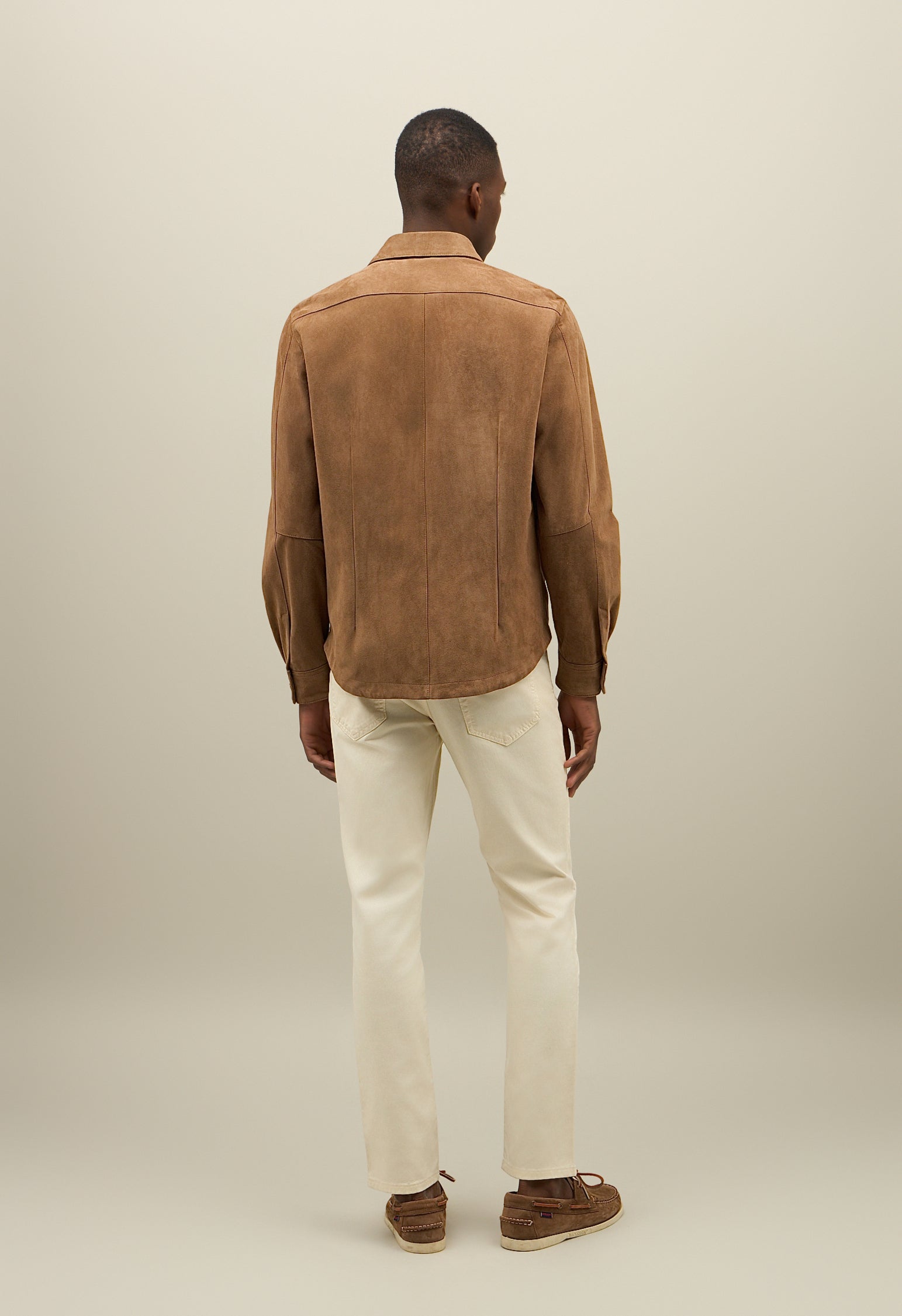 Dark Beige Suede Overshirt