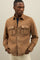 Dark Beige Suede Overshirt