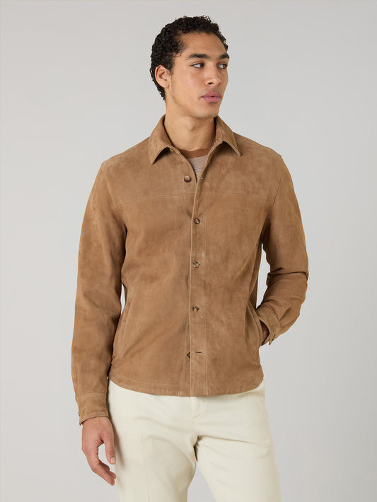 Camel Suede Overshirt