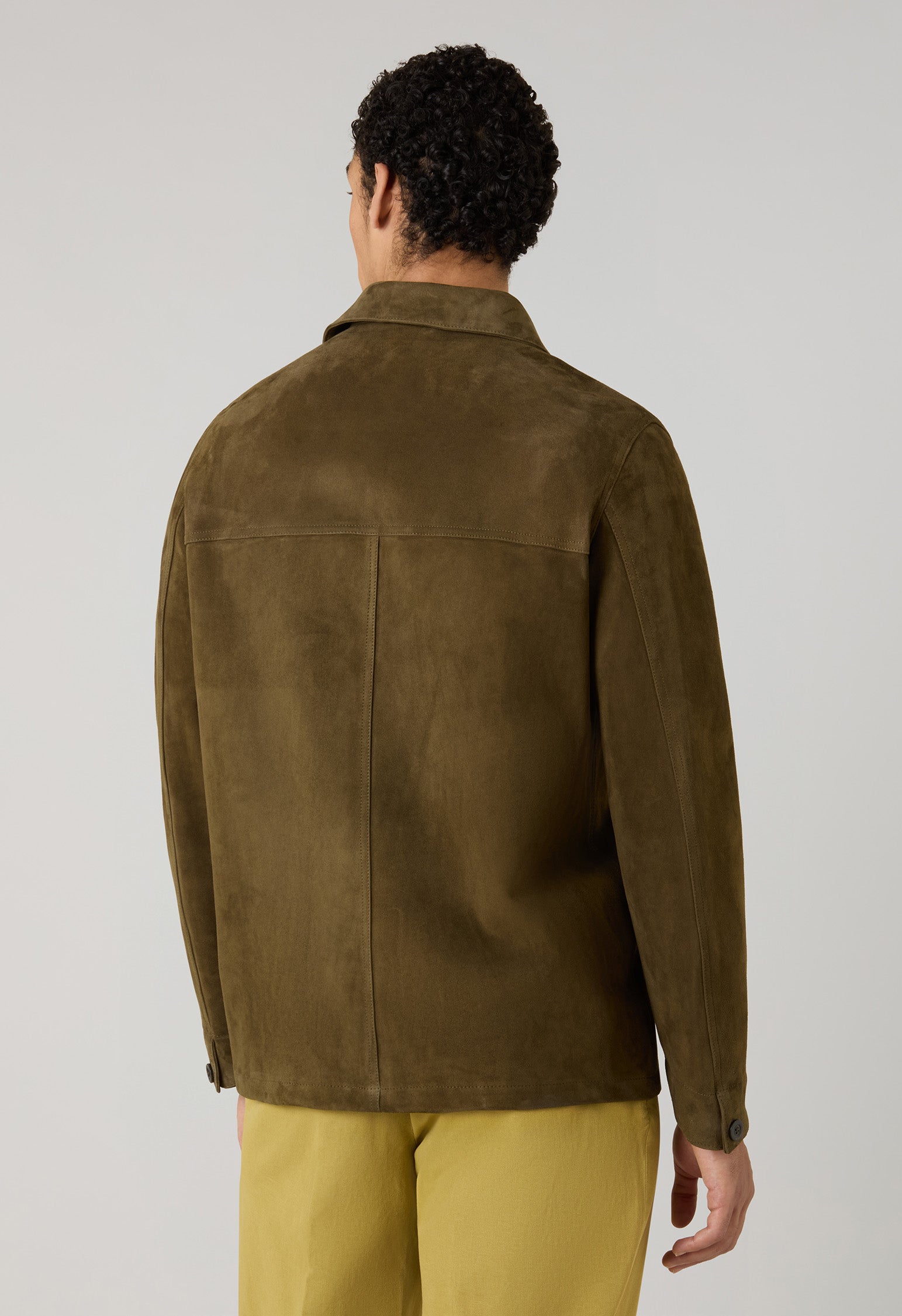 Giacca Workwear in suede khaki scuro