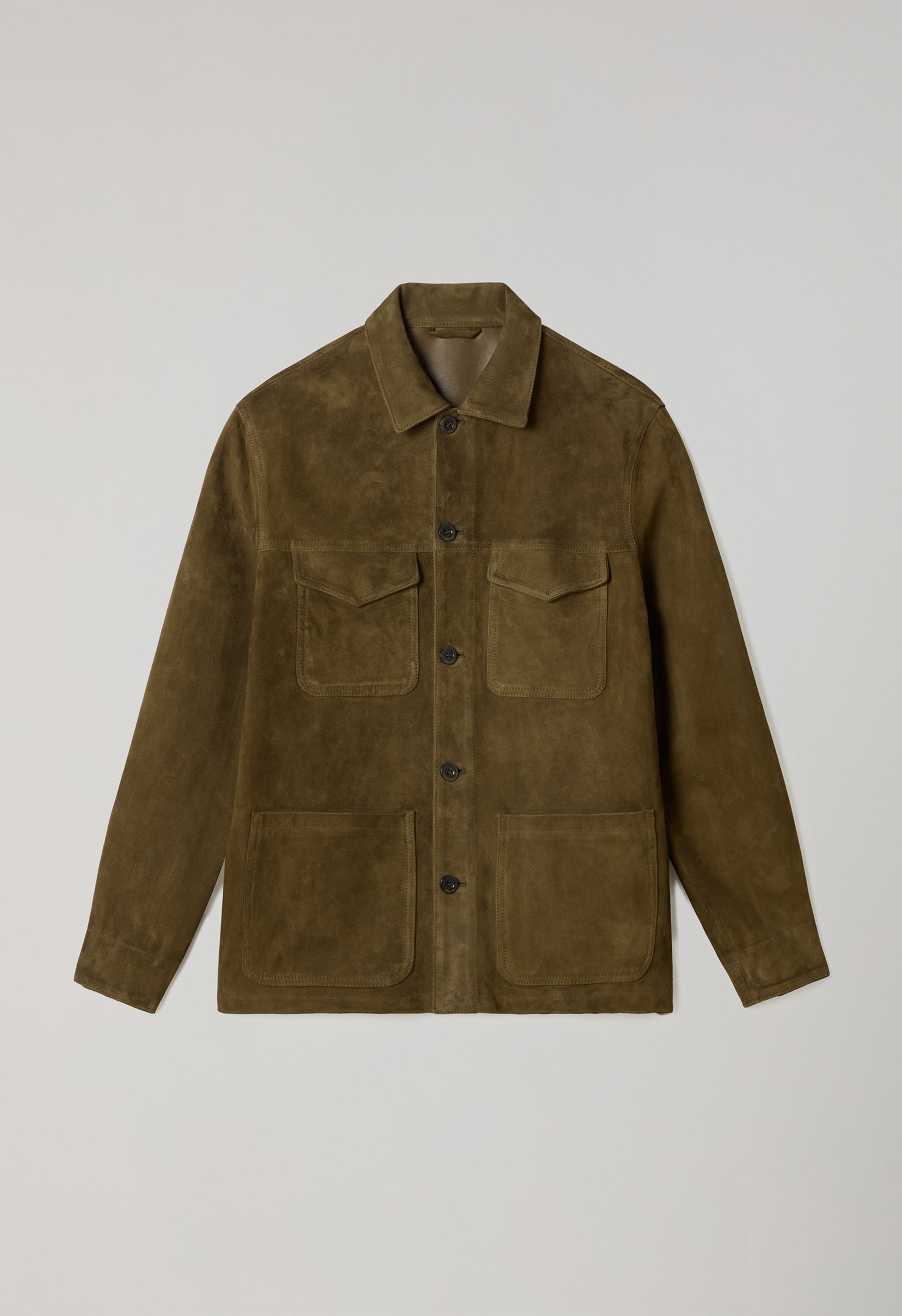Dark Khaki Suede Workwear Jacket