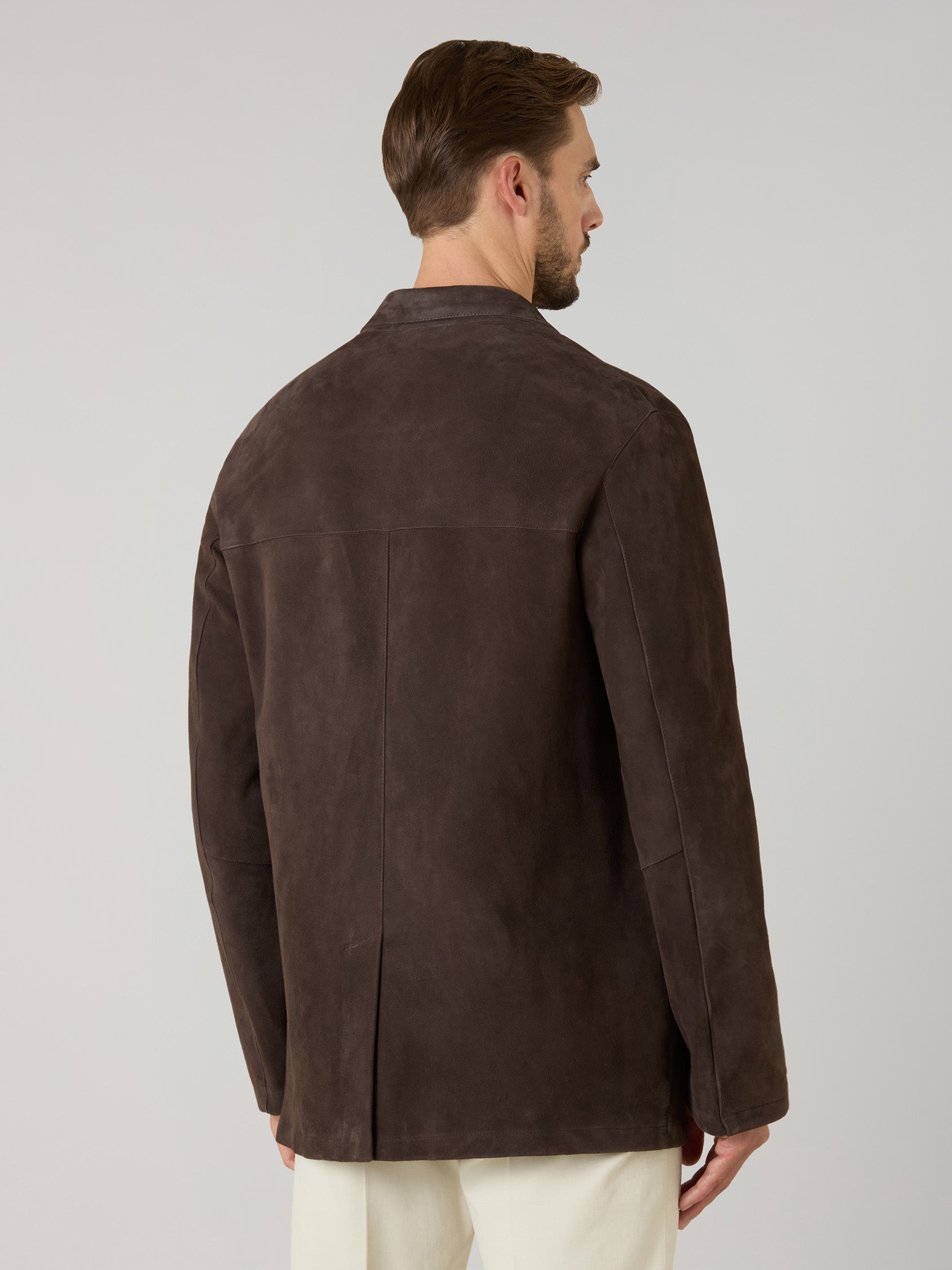 Blazer in suede marrone