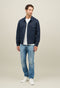 Blue Garment Dyed Cotton Biker Jacket