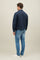 Blue Garment Dyed Cotton Biker Jacket