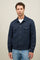 Blue Garment Dyed Cotton Biker Jacket