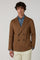 Braune doppelreihige Sartoria-Jacke aus Leinen und Mohair