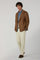 Braune doppelreihige Sartoria-Jacke aus Leinen und Mohair
