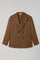 Braune doppelreihige Sartoria-Jacke aus Leinen und Mohair
