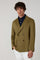 Giacca Sartoria doppiopetto in lino e mohair verde