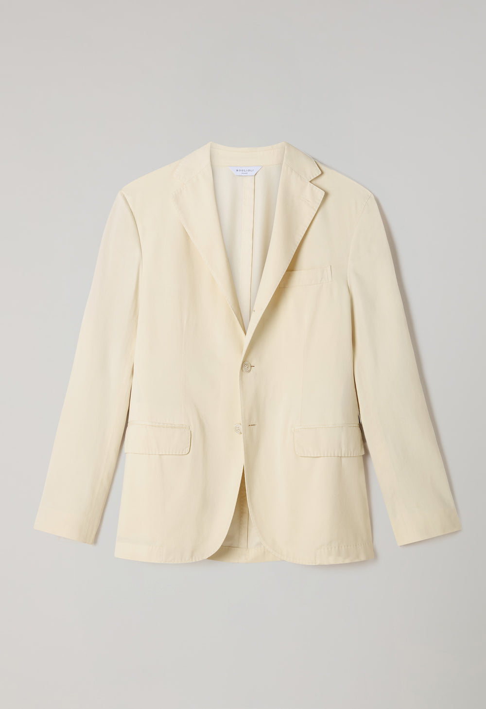 Cream Garment Dyed Cotton Cashmere Satin Dover Jacket