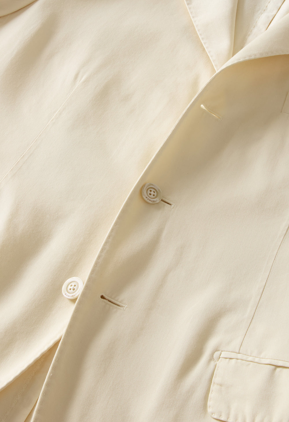 Cream Garment Dyed Cotton Cashmere Satin Dover Jacket