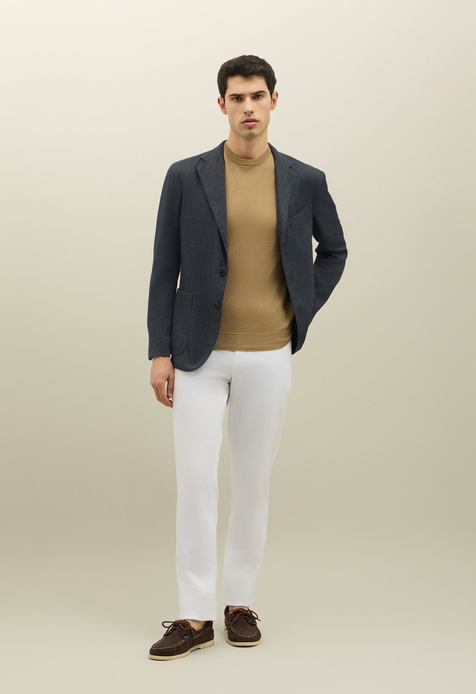 Blue Blended Soft Cotton Dover Jacket