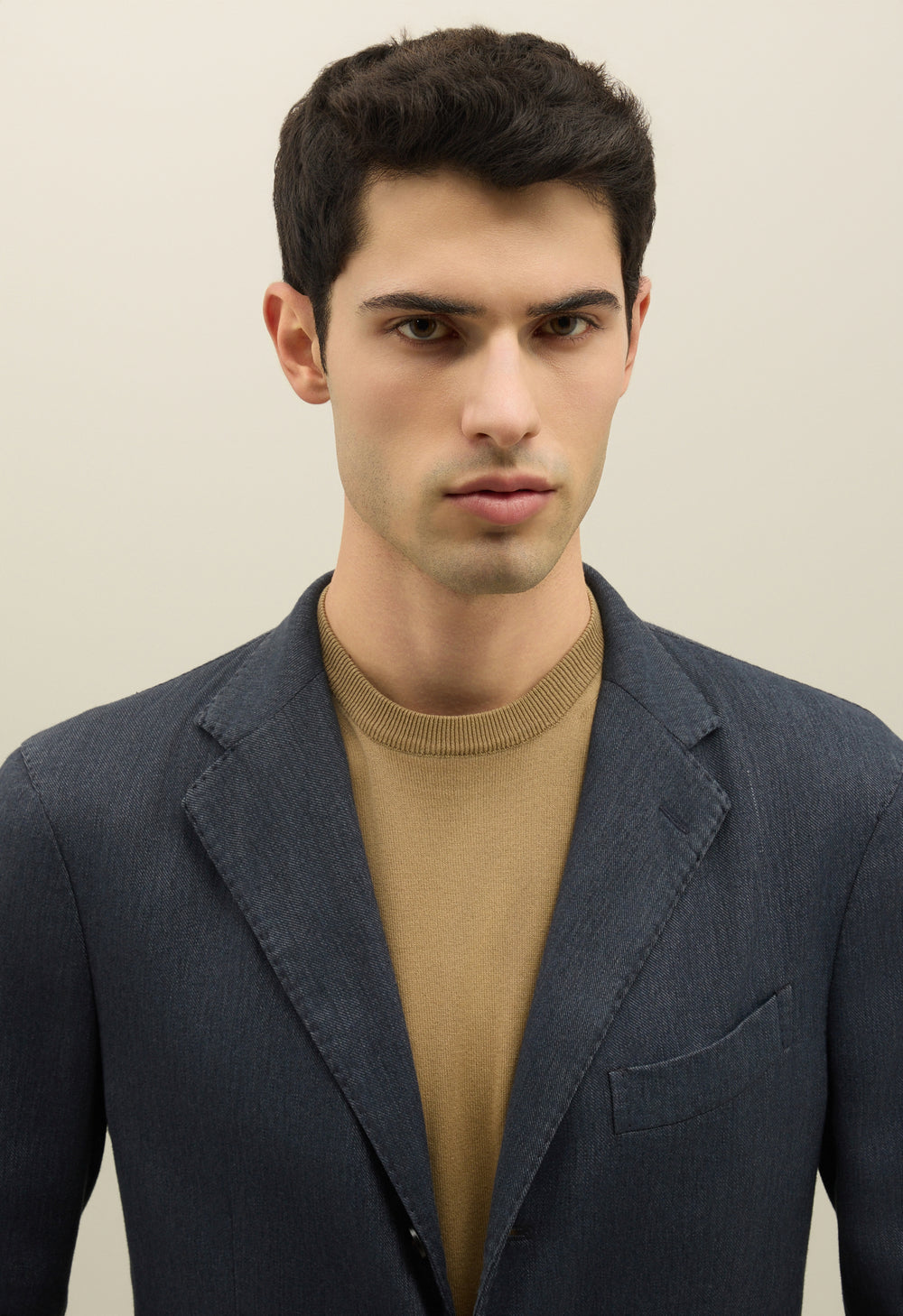 Blue Blended Soft Cotton Dover Jacket