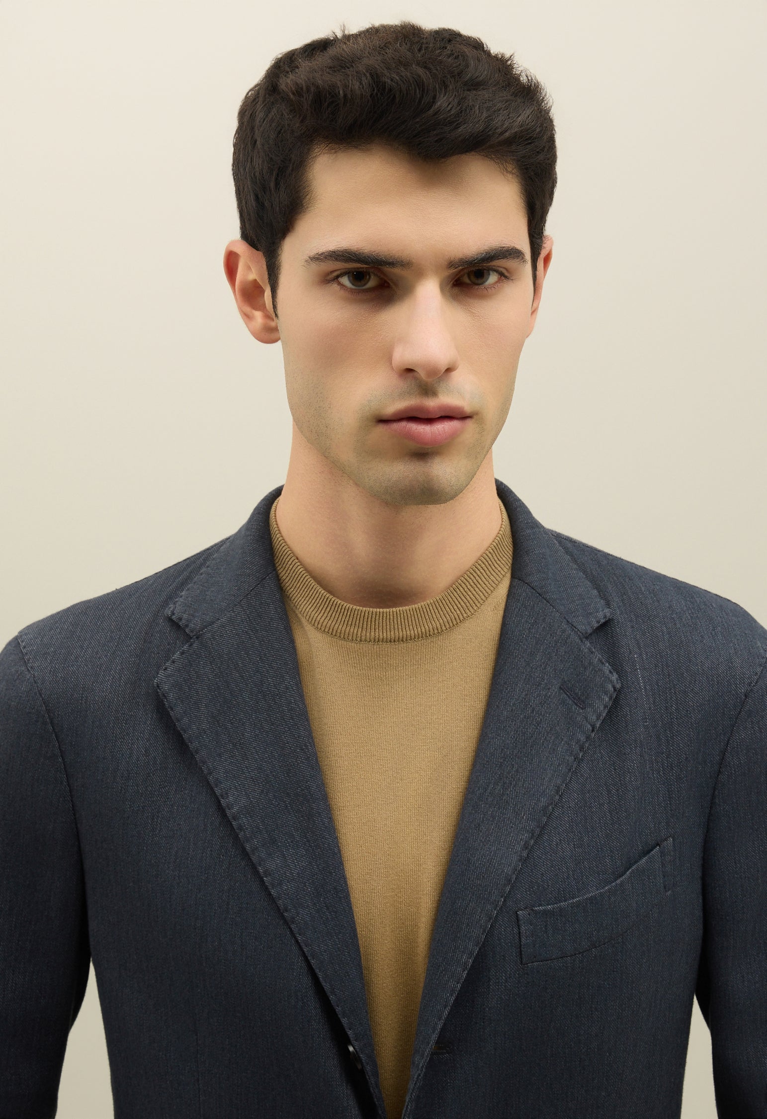 Blue Blended Soft Cotton Dover Jacket