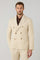 Beige Garment Dyed Linen Double-Breasted Dover Suit