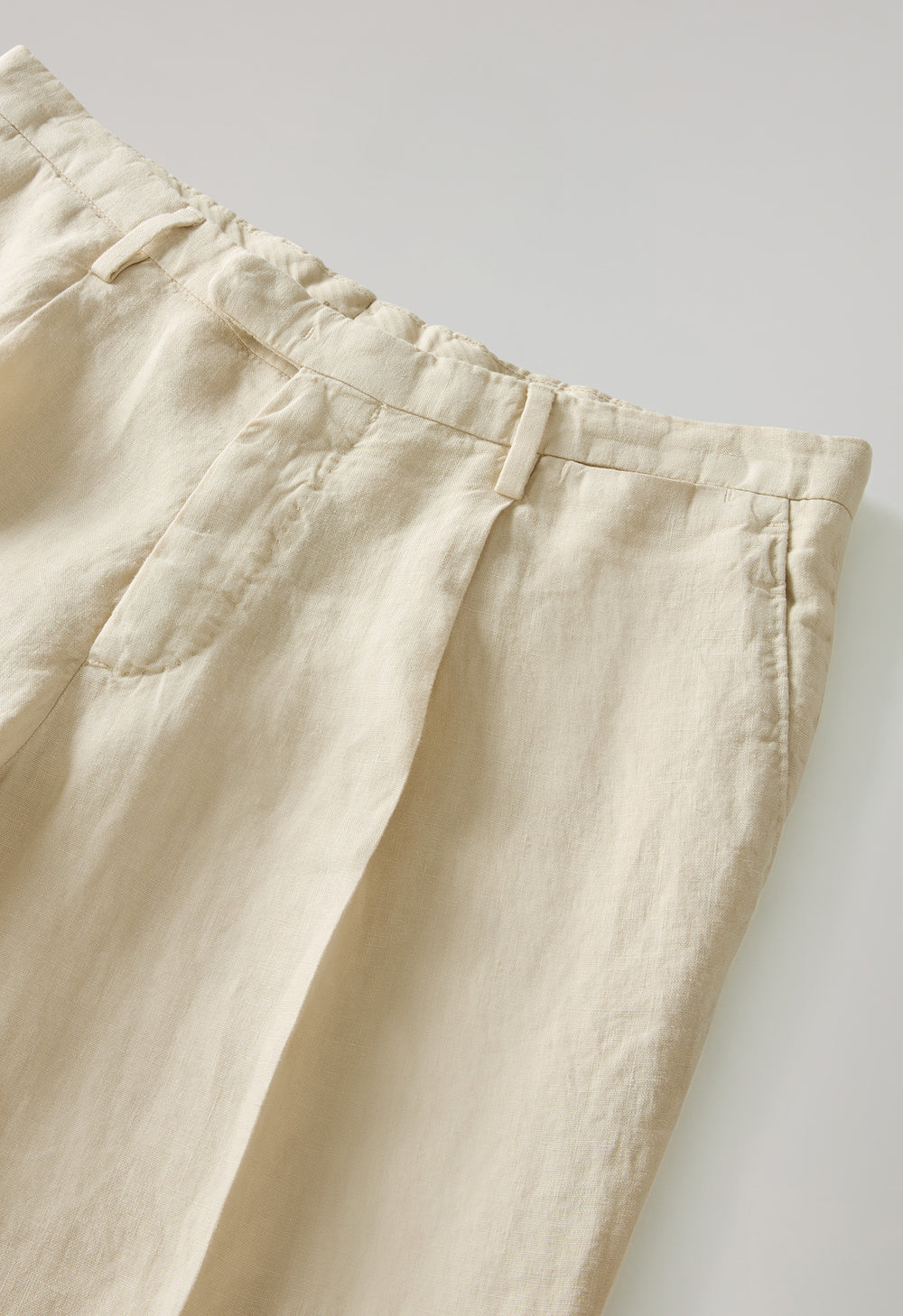 Beige Garment Dyed Linen Double-Breasted Dover Suit