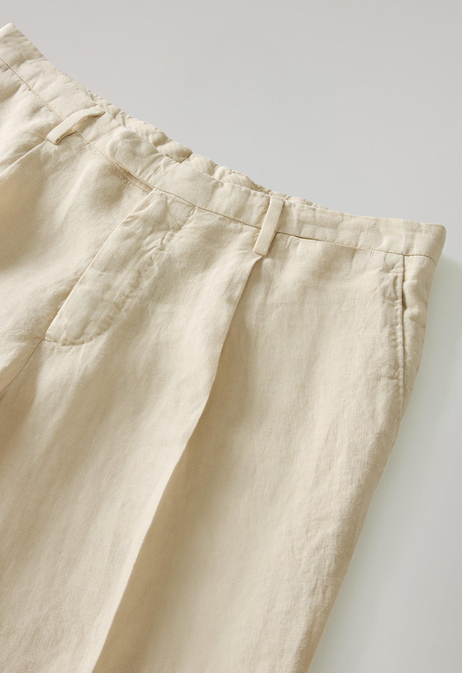 Beige Garment Dyed Linen Double-Breasted Dover Suit