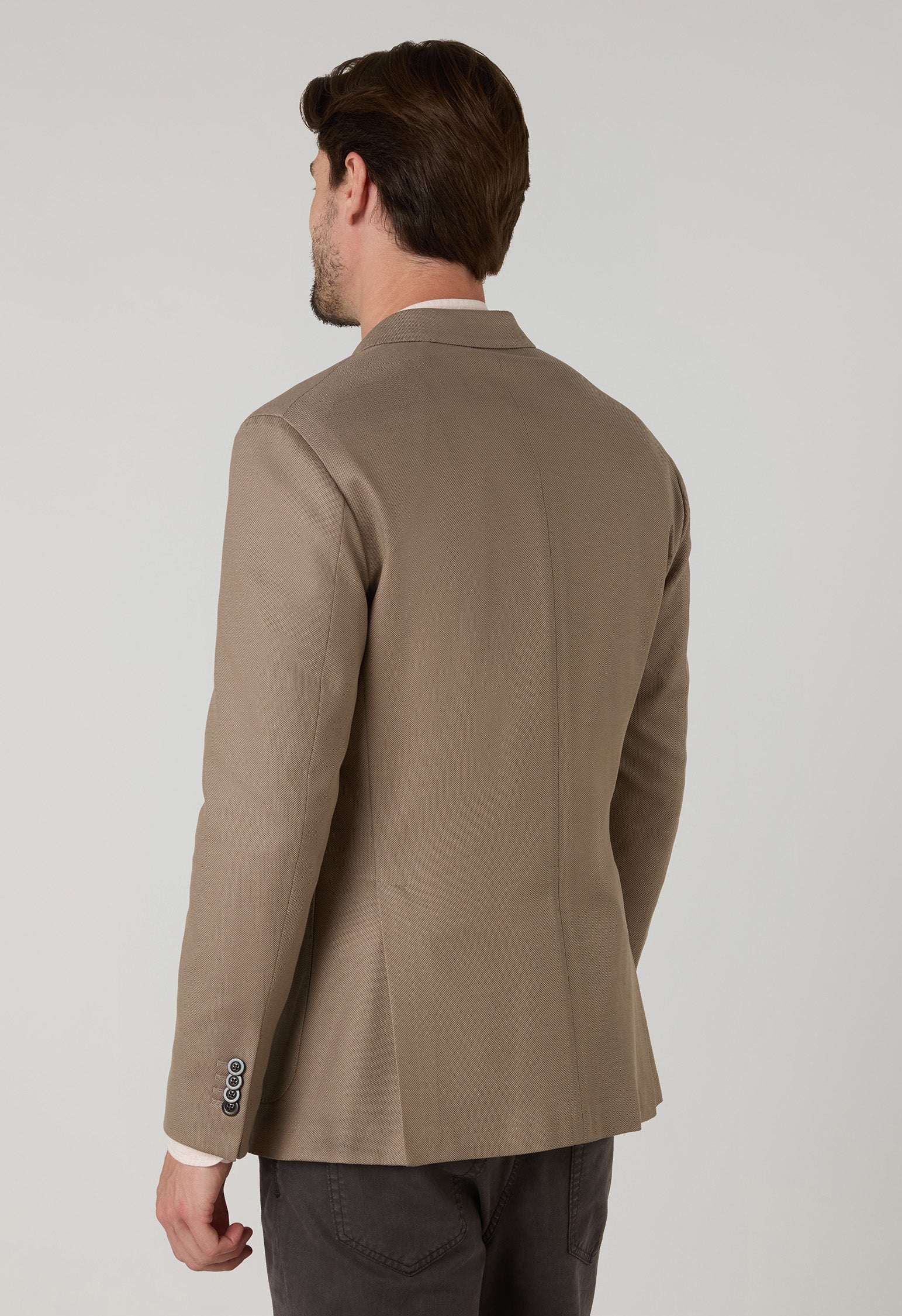 Giacca Dover doppiopetto in jersey beige