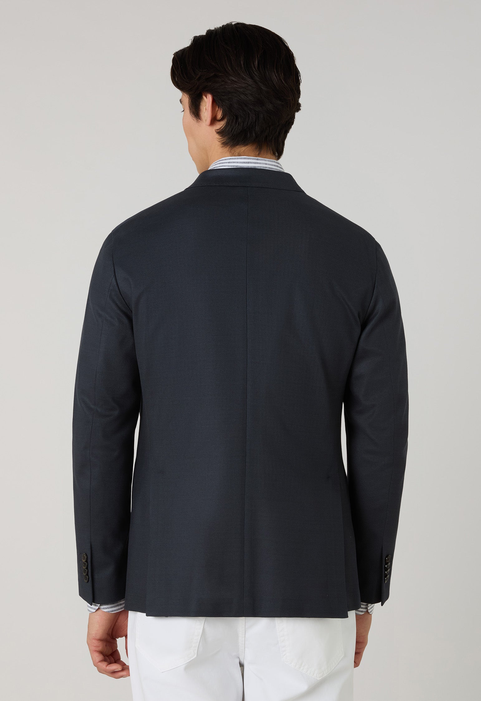 Graue doppelreihige Dover-Jacke aus Jersey