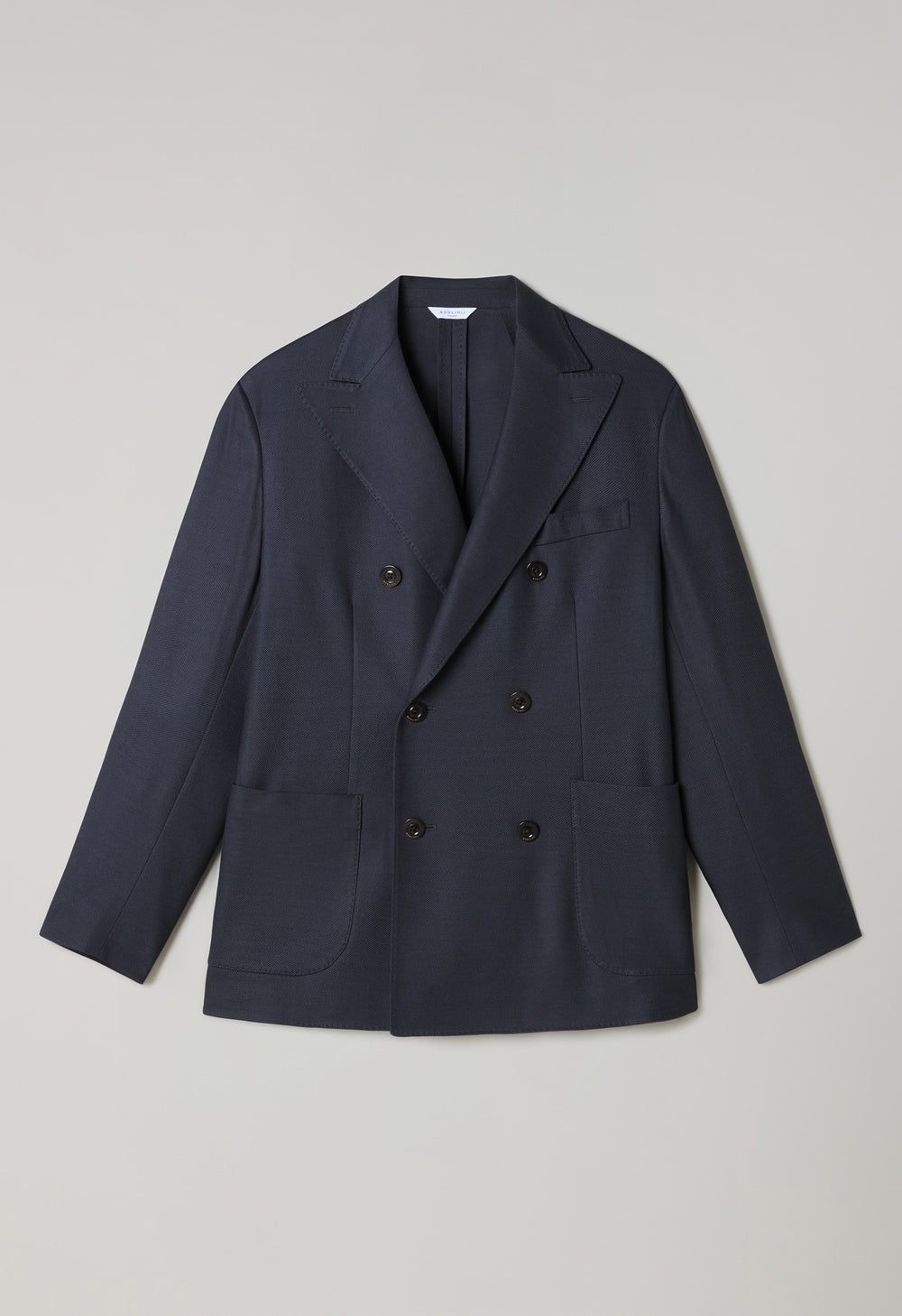 Graue doppelreihige Dover-Jacke aus Jersey