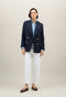 Blauer Blazer Maia aus leichter Wolle mit Wabenstruktur