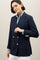 Blauer Blazer Maia aus leichter Wolle mit Wabenstruktur