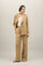 Dunkelbeiger Blazer Maia aus Leinen-Tencel-Satin