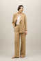 Dunkelbeiger Blazer Maia aus Leinen-Tencel-Satin