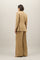 Dunkelbeiger Blazer Maia aus Leinen-Tencel-Satin