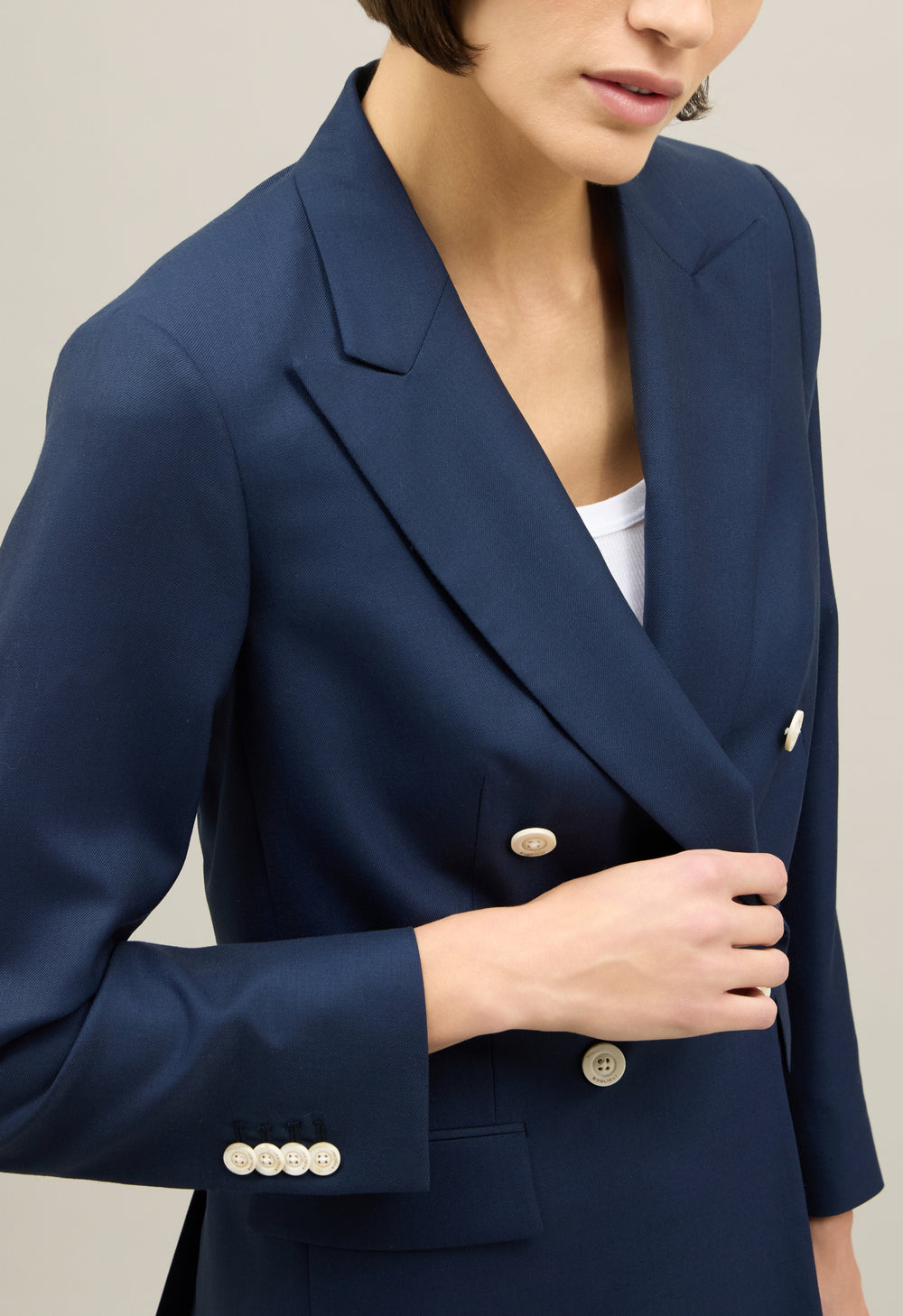 Blauer Blazer Bianca aus Woll-Twill