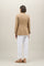Beige Pinstripe Wool Bianca Blazer