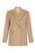 Beige Pinstripe Wool Bianca Blazer
