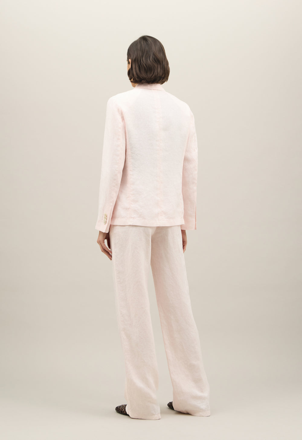 Pink Garment Dyed Linen Brera Blazer